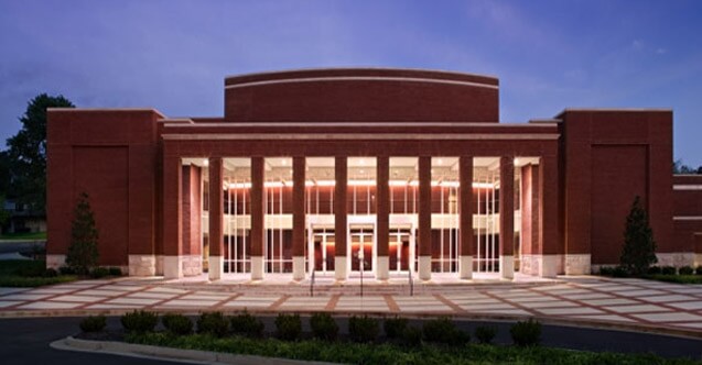 Front facade of Niswonger Performing Arts Center