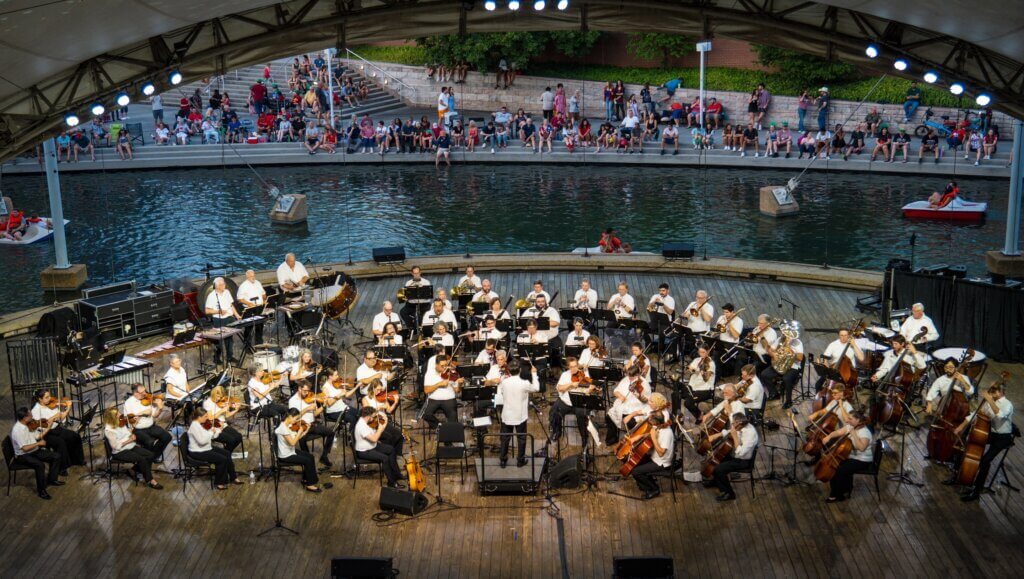 Knoxville Symphony performing on the 4th of July at World's Fair Park.